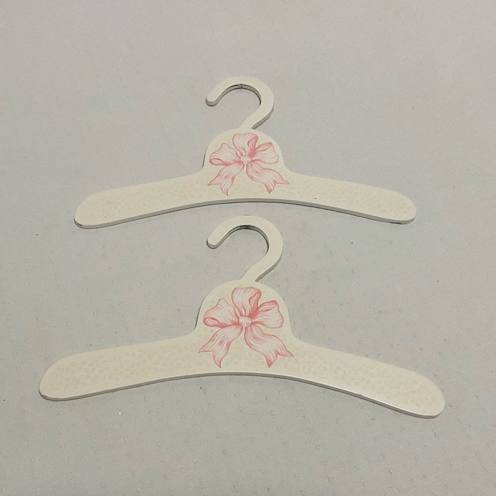 Vintage Wooden Painted Hangers, (2)